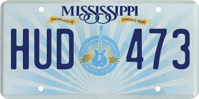 MS license plate HUD473