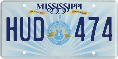 MS license plate HUD474