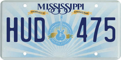 MS license plate HUD475
