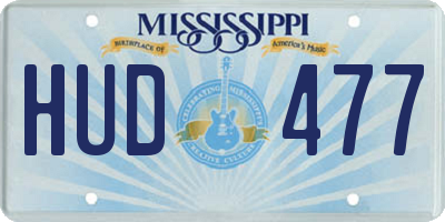 MS license plate HUD477