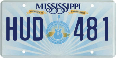 MS license plate HUD481
