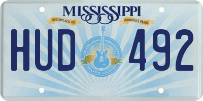MS license plate HUD492