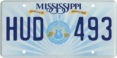 MS license plate HUD493