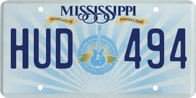 MS license plate HUD494
