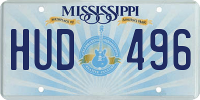 MS license plate HUD496