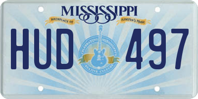 MS license plate HUD497