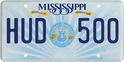 MS license plate HUD500