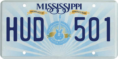 MS license plate HUD501