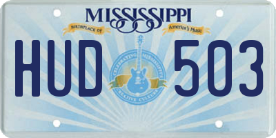 MS license plate HUD503