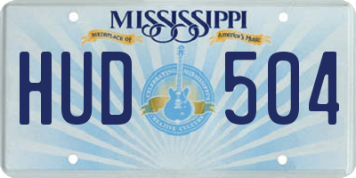 MS license plate HUD504