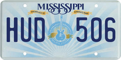 MS license plate HUD506