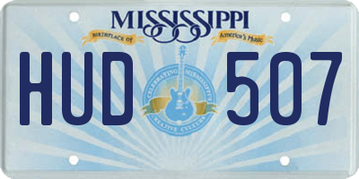MS license plate HUD507