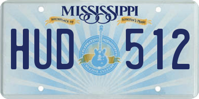 MS license plate HUD512