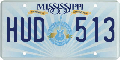 MS license plate HUD513