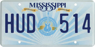 MS license plate HUD514