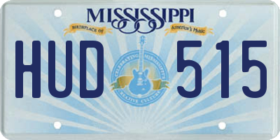 MS license plate HUD515