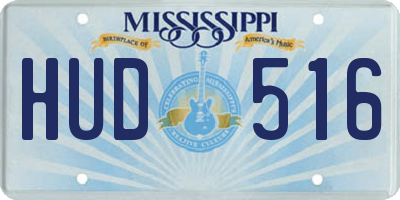 MS license plate HUD516