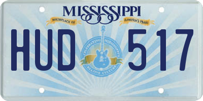 MS license plate HUD517