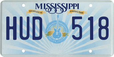 MS license plate HUD518