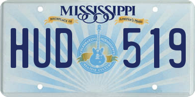 MS license plate HUD519