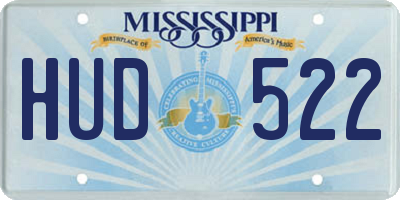 MS license plate HUD522