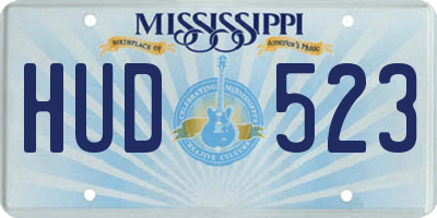 MS license plate HUD523