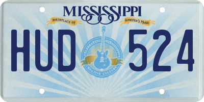 MS license plate HUD524