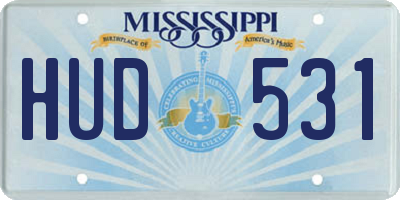 MS license plate HUD531