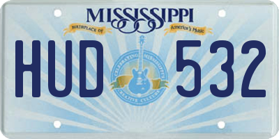 MS license plate HUD532