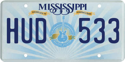 MS license plate HUD533