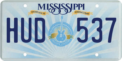 MS license plate HUD537