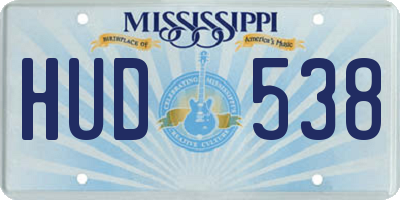 MS license plate HUD538