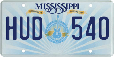 MS license plate HUD540