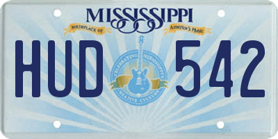 MS license plate HUD542