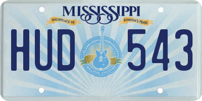 MS license plate HUD543