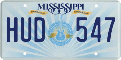 MS license plate HUD547