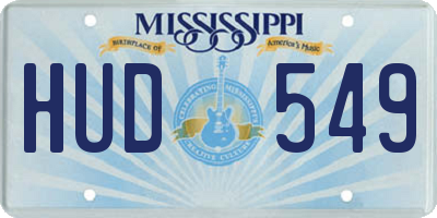 MS license plate HUD549