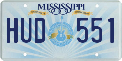 MS license plate HUD551