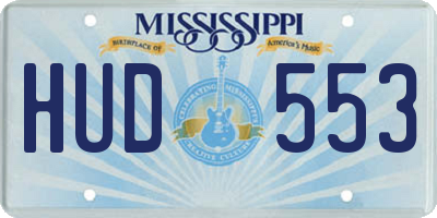 MS license plate HUD553