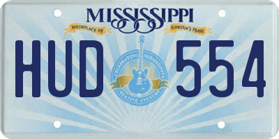 MS license plate HUD554