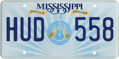 MS license plate HUD558
