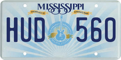 MS license plate HUD560
