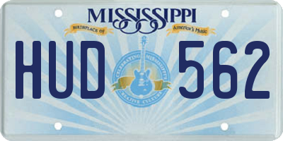 MS license plate HUD562