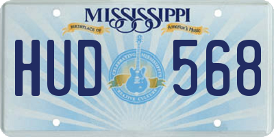 MS license plate HUD568