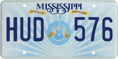 MS license plate HUD576