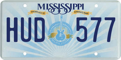 MS license plate HUD577
