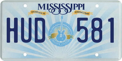 MS license plate HUD581