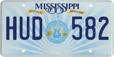 MS license plate HUD582