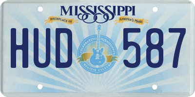 MS license plate HUD587
