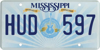 MS license plate HUD597